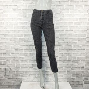 Judi Rosen NY Women's Crop Stretch denim Jeans Butt Buckle in washed black sz S